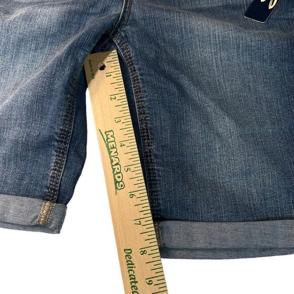 Seven7 Bermuda Denim Shorts Women Size 4 Blue Stretch Whiskers nwt - Picture 11 of 13